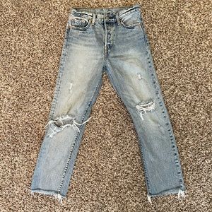 Levi’s wedgie distressed jeans